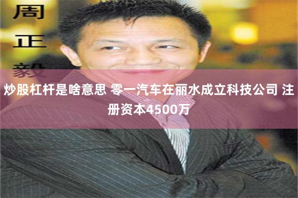 炒股杠杆是啥意思 零一汽车在丽水成立科技公司 注册资本4500万