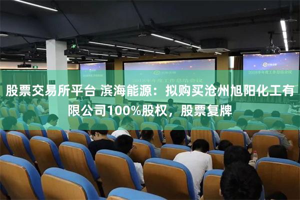 股票交易所平台 滨海能源：拟购买沧州旭阳化工有限公司100%股权，股票复牌