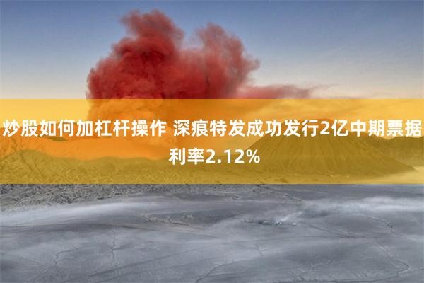 炒股如何加杠杆操作 深痕特发成功发行2亿中期票据 利率2.12%